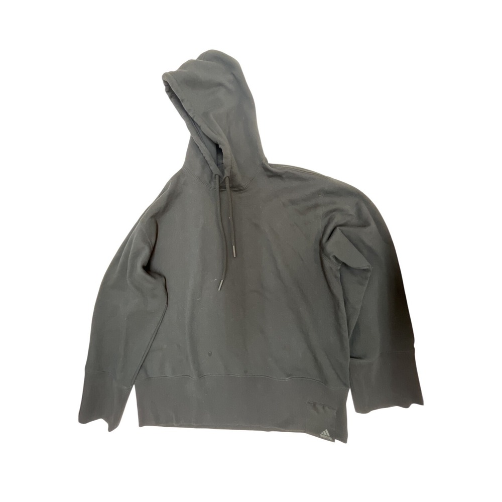 Adidas Mens Black Pullover Hoodie Solid Long Sleeve Sweatshirt Size‎ M